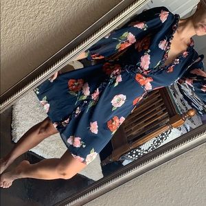 Beautiful floral midi with sheer sleeves